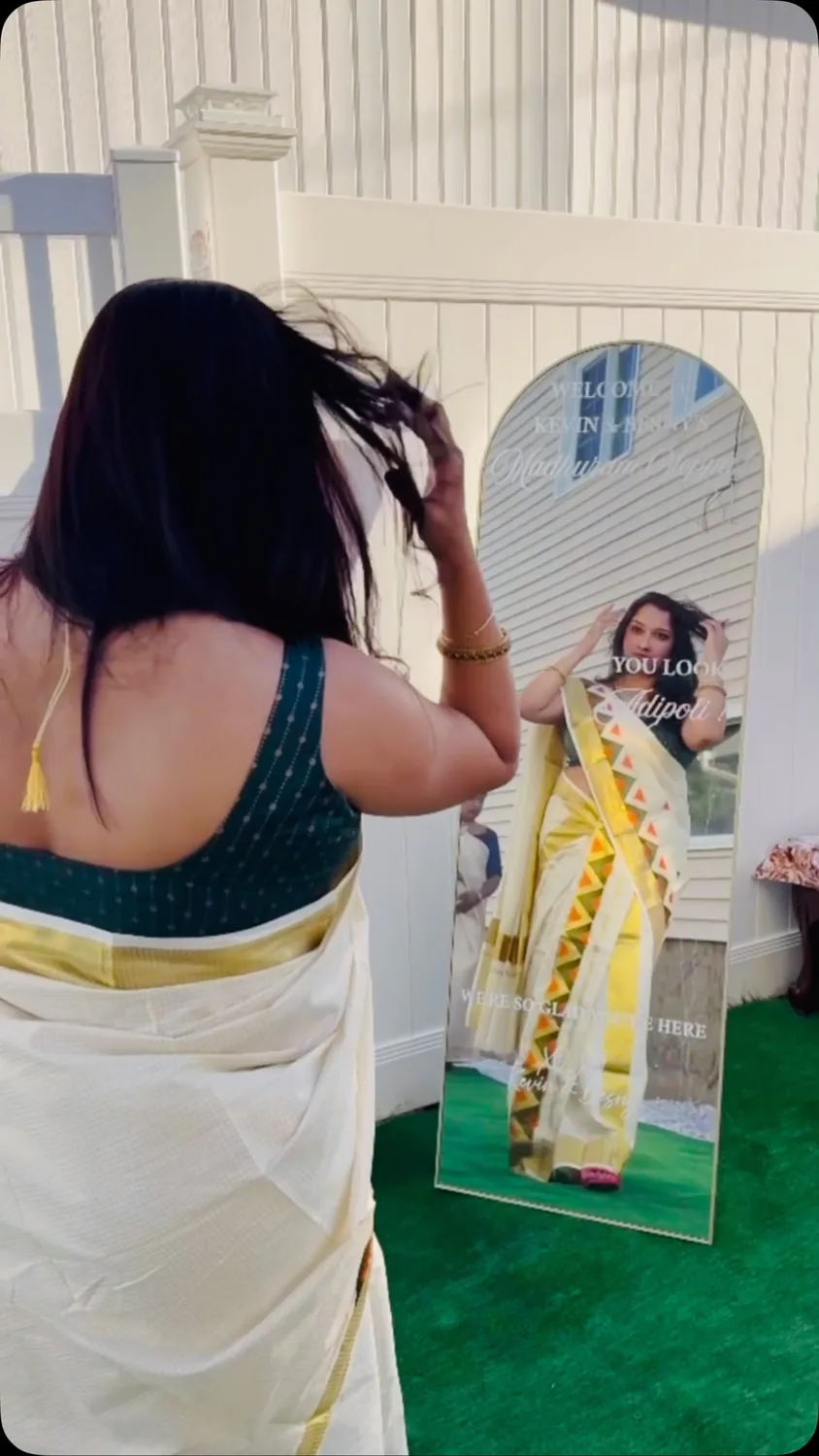 Mathuramveppu saree look styled with Alankara jewellery
