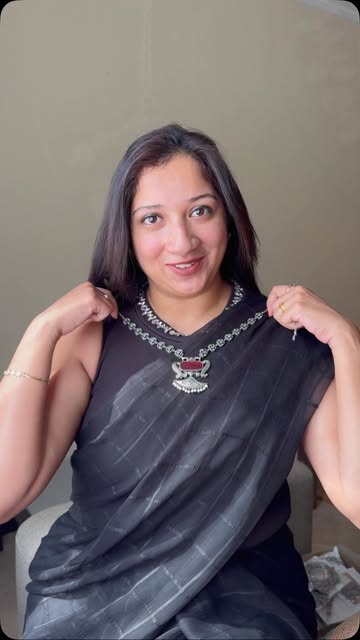 Alankara necklace styling reel shared on August 5, 2026